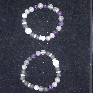 Amethyst Flourite Negative Energy Healing Stones